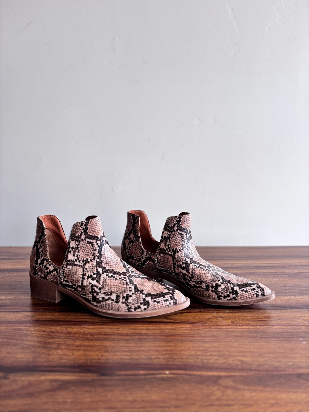 Steve Madden Snake-Print Slip-On Ankle Boots